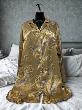 Victoria's Secret Gold Floral Sleep Shirt